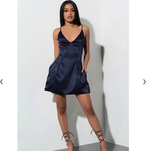 Navy Skater Mini Dress